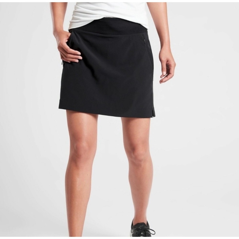 Athleta Soho Skort Navy Blue Built In Compression Shorts Athletic Golf Skirt 4